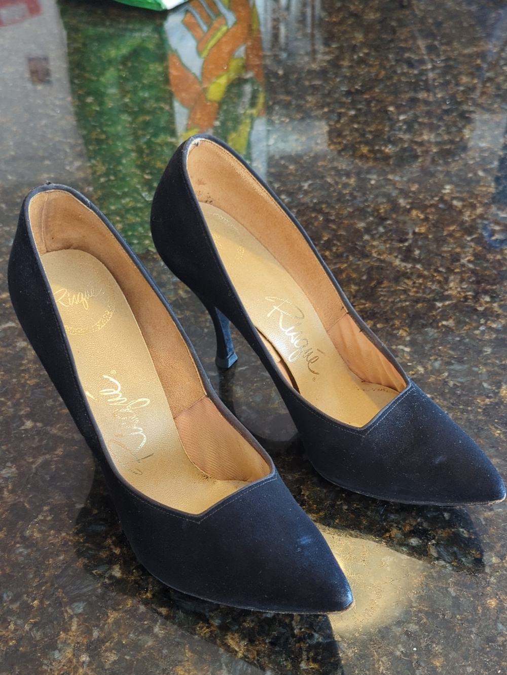 Vintage 1950s Risqué Stiletto Heels – Pointy Toe Burlesque Pumps RARE FIND 6.5